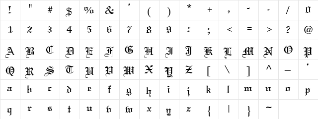 Lavender Smile Regular  glyph index