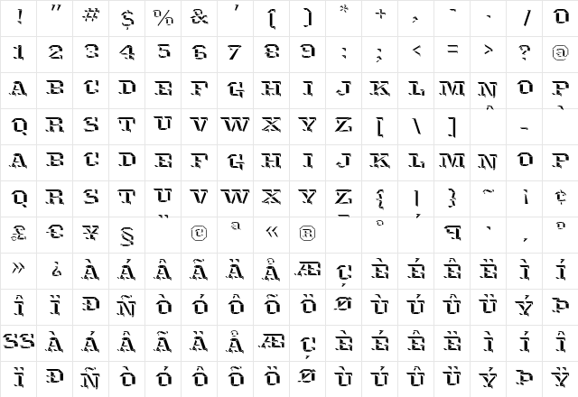 Knox Highlight  glyph index