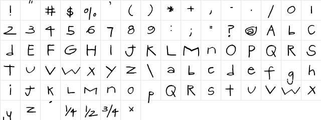 QUesneLL Regular  glyph index