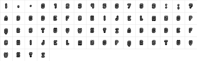 Rockefeller 3D Regular  glyph index