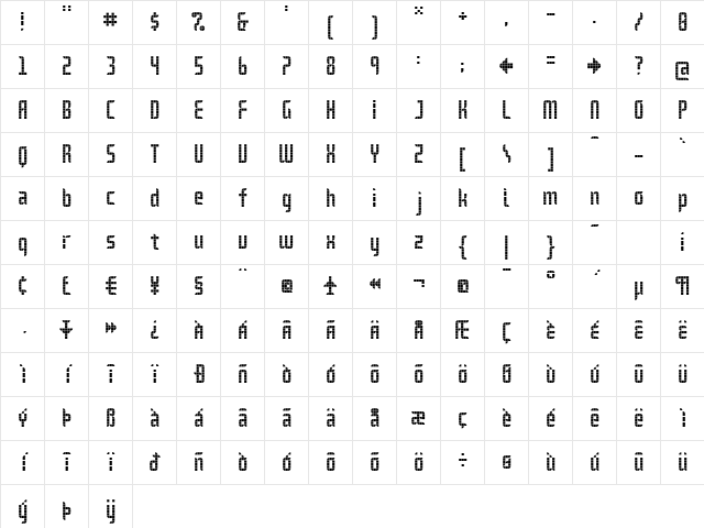 Delay Grid  glyph index