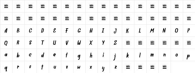 INDIEFEST Demo Regular  glyph index