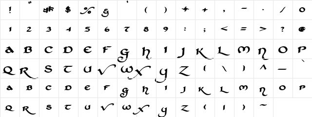 St Charles Extra Dark Regular  glyph index