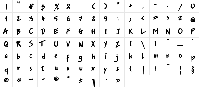 JakobExtraC Regular  glyph index