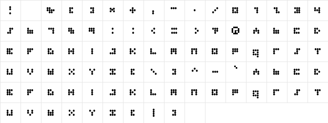 imajix 9dot Normal  glyph index