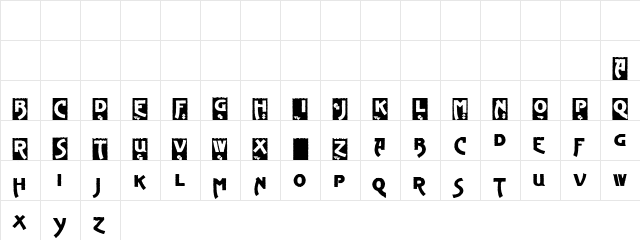 Advertising Gothic Demo Regular  glyph index