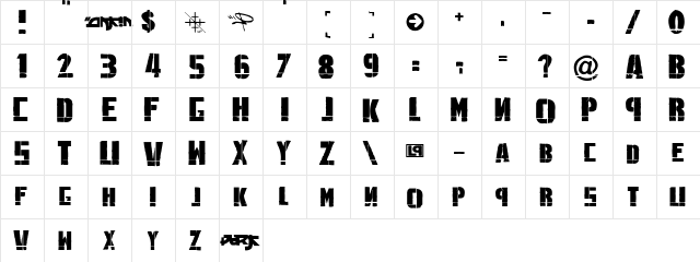 linkin park Regular  glyph index