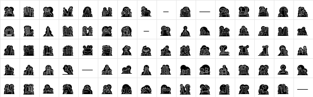 MiniPics NakedCityNight Regular  glyph index