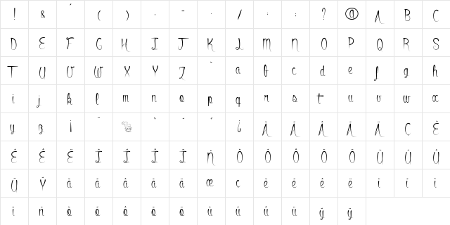 Bowling Shoes Regular  glyph index