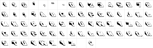 Wedgie Medium  glyph index