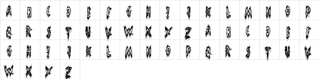 Scaredy Cat Regular  glyph index