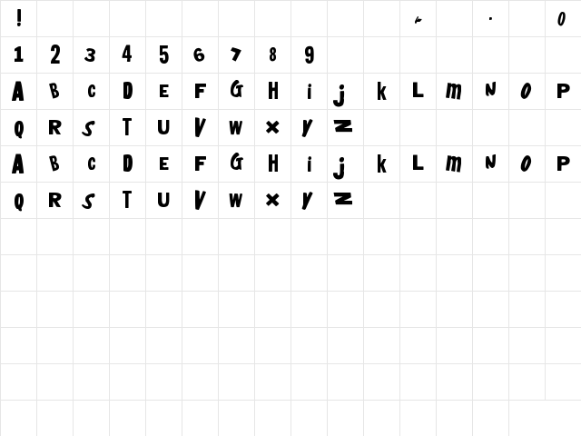 heyboy!heygirl! Regular  glyph index