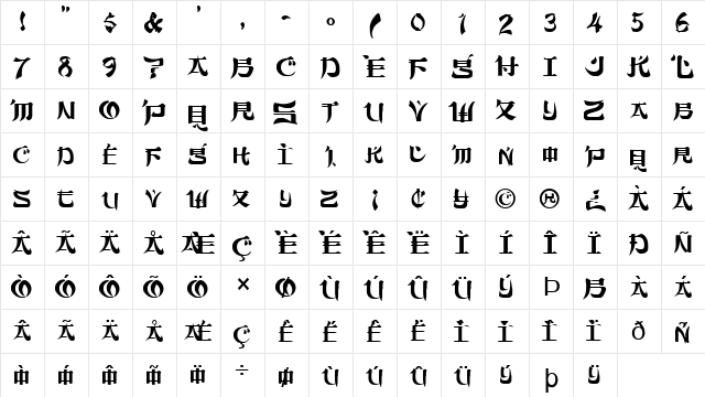 FZ UNIQUE 46 Normal  glyph index