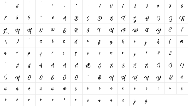 Skating Move Regular  glyph index