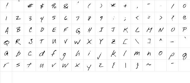 Leonard Regular  glyph index