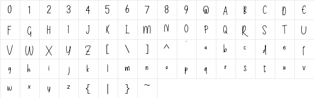 Sihaby Regular  glyph index