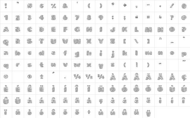 OCEAN WAVE Regular  glyph index