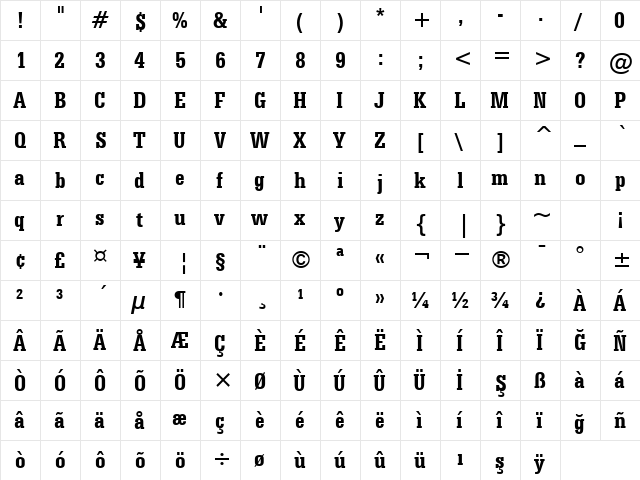 00652 Regular  glyph index