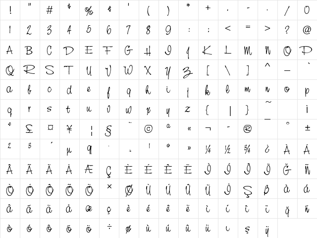00919 Regular  glyph index