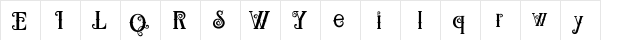 QWERLY Regular  glyph index