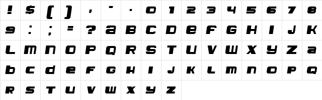 Leprosy Italic  glyph index