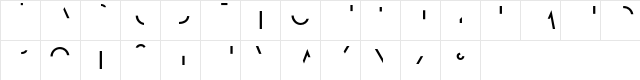DearJohn-Italic Regular  glyph index