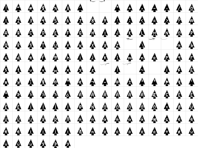 Holly Jolly Christmas Regular  glyph index