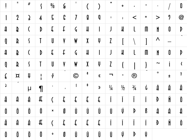 ITC Anna Regular  glyph index