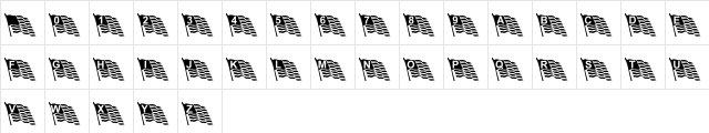 T~FlyingProud Regular  glyph index