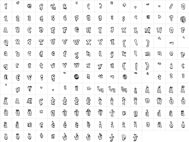 V de vacҡ Bold  glyph index