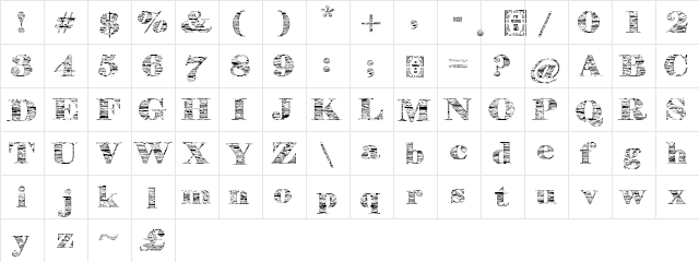 StoneStoryPlusP Regular  glyph index