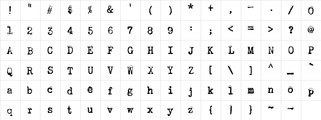 CK Wintertype Regular  glyph index