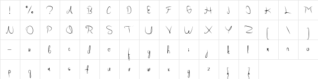 AllabamaPersonalUse Regular  glyph index
