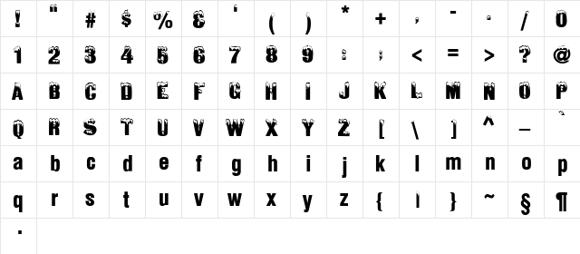 IceSnowNormal Medium  glyph index