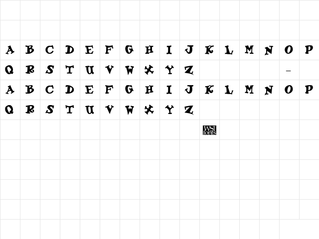 KoolKapsDisplay Bold  glyph index