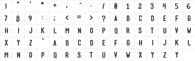 Mensch Mensch Bold Inline  glyph index