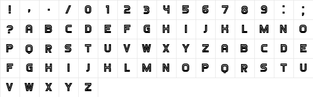 Games Regular  glyph index