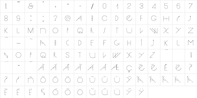 Spike Regular  glyph index