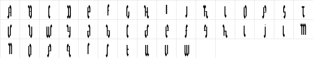 Glamourousgothic 2A  glyph index