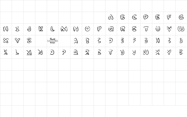 Bubble Gum Rock ATrial  glyph index