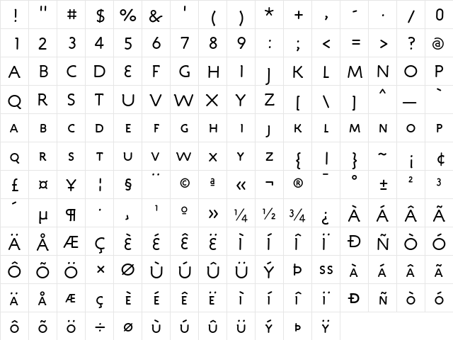 Engine Caps  glyph index