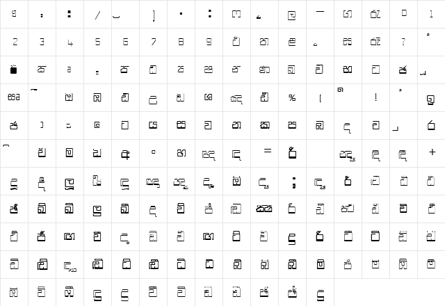DL-Kumari.   glyph index