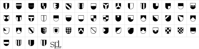 Blazon Regular  glyph index