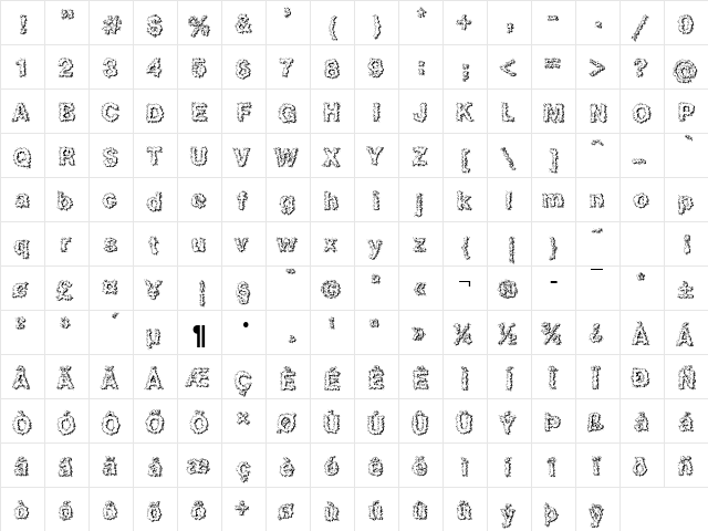 Heb3 DB Normal  glyph index