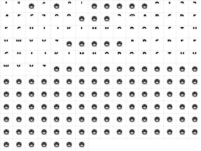 American Purpose STRIPE 1 Regular  glyph index