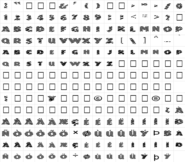 FZ JAZZY 24 STRIPED EX Normal  glyph index