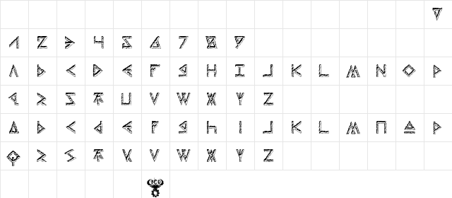 Thors Hammer Carved Regular  glyph index