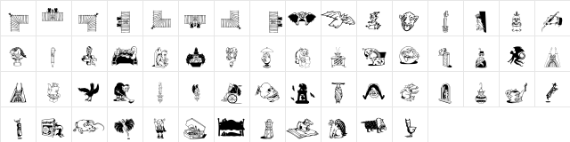 DF Gargoonies ITC Regular  glyph index