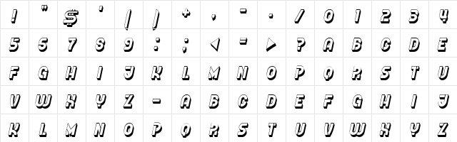 Voleur Hollow Regular  glyph index