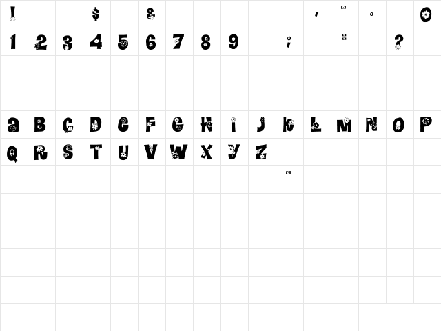 NewWGL4Font Regular  glyph index